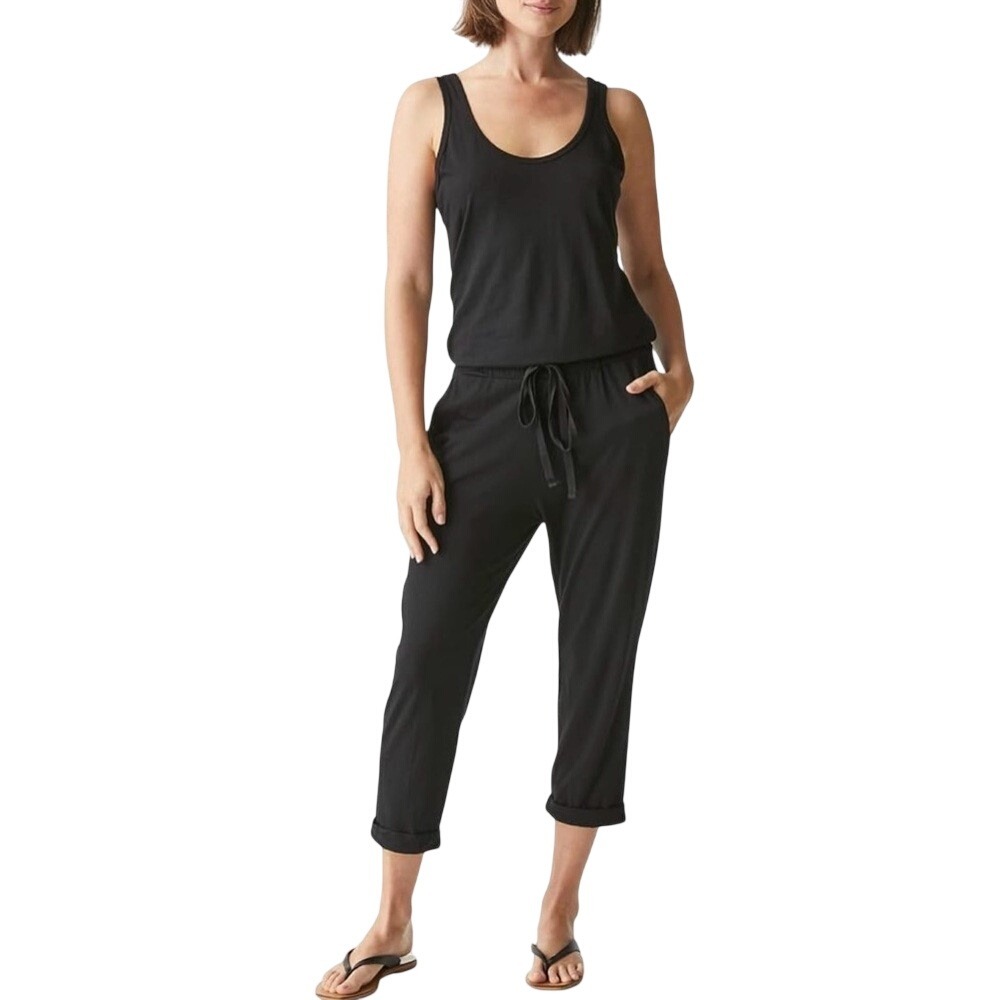 Michael Stars‎ Women's Theo Tank Jumpsuit with Pockets, Solid Black, Size 2x